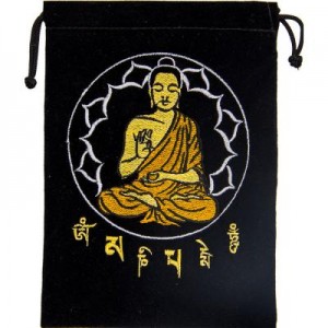 Pochette noire en velour "Bouddha"
