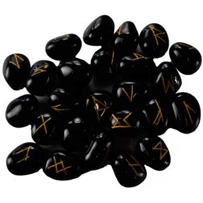 Runes en agate noire